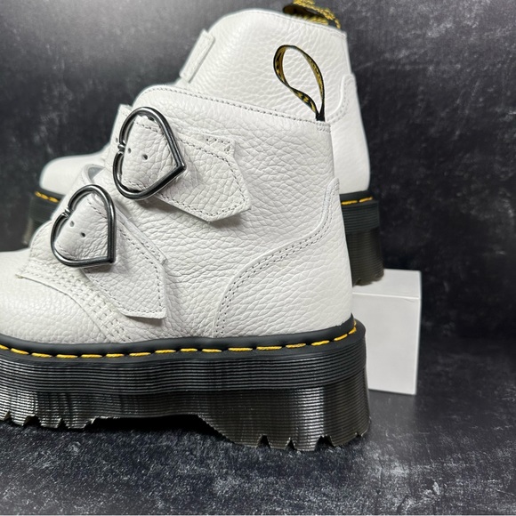 DOC DEVON HEART PEBBLED LEATHER PLATFORM BOOTS WOMENS SIZE 7 MILLED NAPPA - Picture 9 of 12